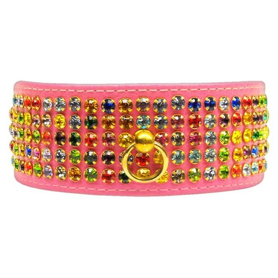 Dog, Puppy Pet Collar, "Five Row Confetti Jewel Set"