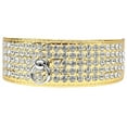 thumbnail image 1 of Mirage 5 Row Rhinestone Designer Croc Dog Collar Size Size 12 Gold, 1 of 2
