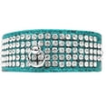 thumbnail image 1 of Mirage 5 Row Rhinestone Designer Croc Dog Collar Size Size 20 Turquoise, 1 of 11