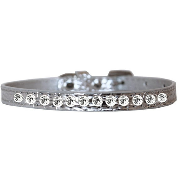 Dog, Puppy Pet Designer Croc Collar, "One Row Clear Crystal Rimsets"