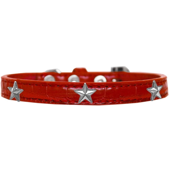 Dog, Puppy Pet Designer Croc Widget Collar, "Silver Stars"