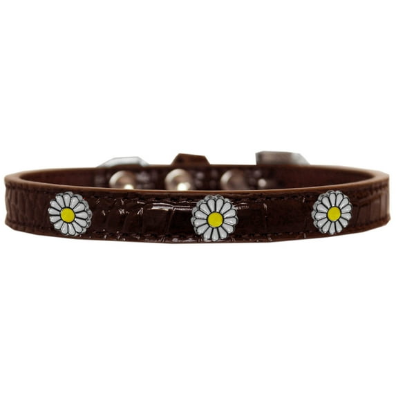 Dog, Puppy Pet Designer Croc Widget Collar, "White Daisies"