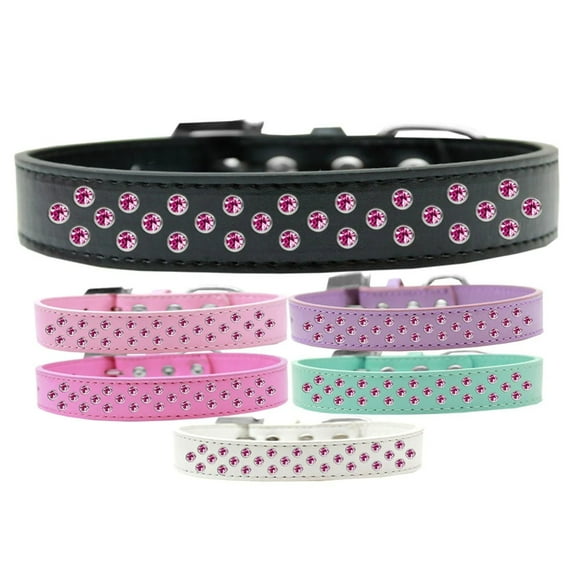 Dog, Puppy Pet Fashion Collar, "Bright Pink Crystal Rimsets Sprinkles"