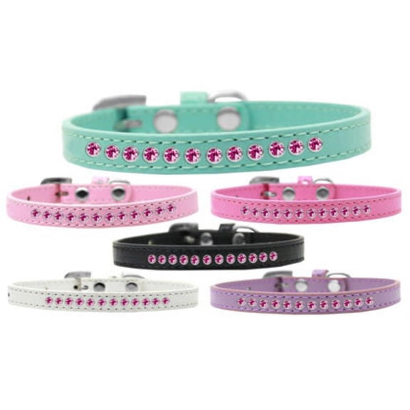 Dog, Puppy Pet Fashion Collar, "Bright Pink Crystal Rimsets"