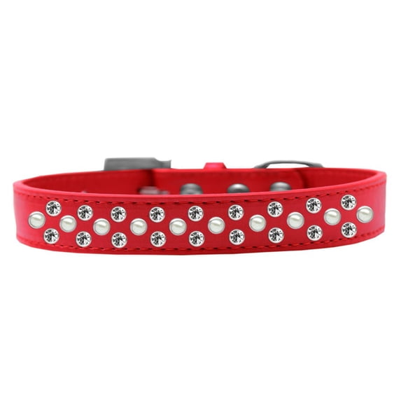 Dog, Puppy Pet Fashion Collar, "Pearl and Clear Crystal Rimsets Sprinkles"