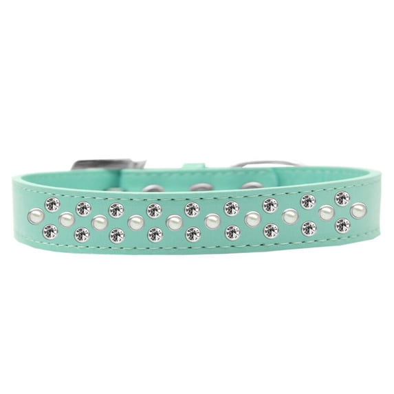 Dog, Puppy Pet Fashion Collar, "Pearl and Clear Crystal Rimsets Sprinkles"