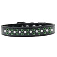 thumbnail image 1 of Dog, Puppy  Pet Fashion Collar, "Pearl and Emerald Green Crystal Rimsets Sprinkles", 1 of 8