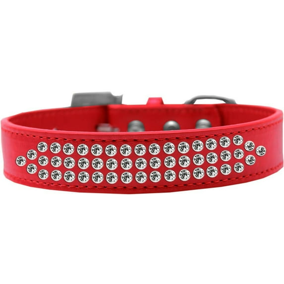 Dog, Puppy Pet Fashion Collar, "Three Row Clear Crystal Rimsets"
