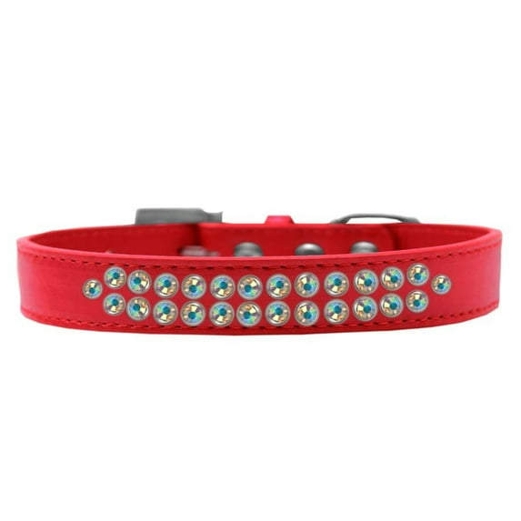 Dog, Puppy Pet Fashion Collar, "Two Row Aurora Borealis Crystal Rimsets"