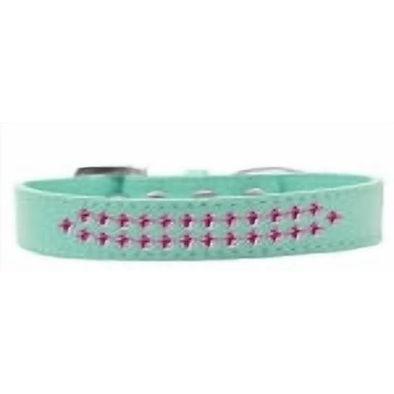 Dog, Puppy Pet Fashion Collar, "Two Row Bright Pink Crystal Rimsets"