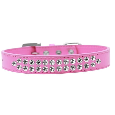 Dog, Puppy Pet Fashion Collar, "Two Row Clear Crystal Rimsets"