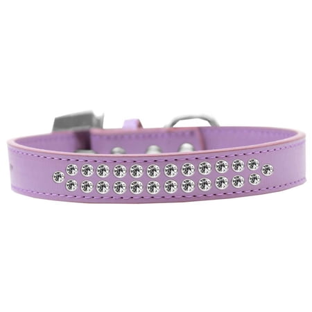 Dog, Puppy Pet Fashion Collar, "Two Row Clear Crystal Rimsets"