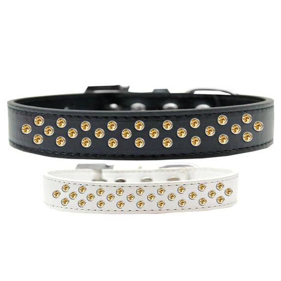 Dog, Puppy Pet Fashion Collar, "Yellow Crystal Rimsets Sprinkles"