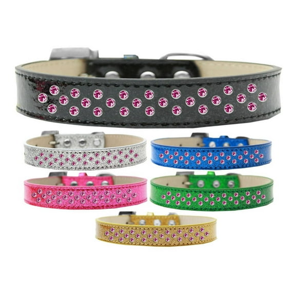 Dog, Puppy Pet Ice Cream Collar, "Bright Pink Crystal Sprinkles Rimsets"
