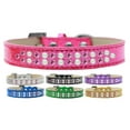 thumbnail image 1 of Dog, Puppy  Pet Ice Cream Collar, "Two Row Pearl and Bright Pink Crystal Rimsets", 1 of 5
