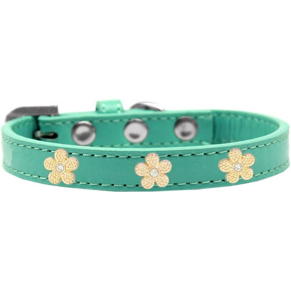 Dog, Puppy Pet Widget Collar, "Gold Flower"