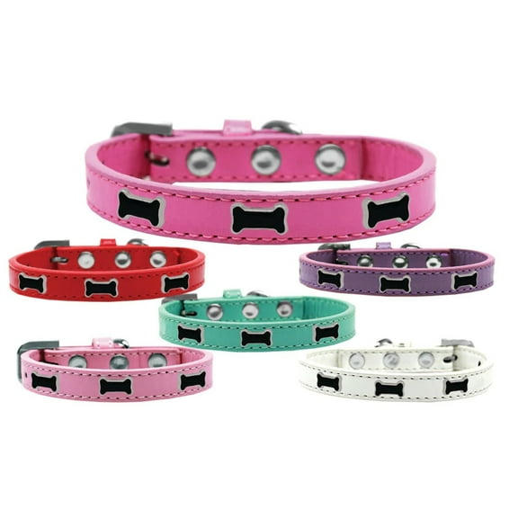 Dog, Puppy Pet Widget Fashion Collar, "Black Bone"
