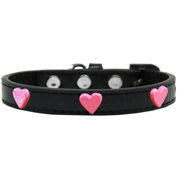 Dog, Puppy Pet Widget Fashion Collar, "Pink Glitter Heart"