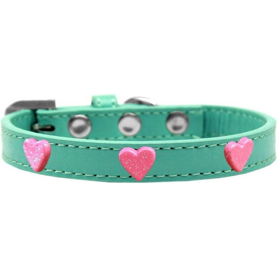 Dog, Puppy Pet Widget Fashion Collar, "Pink Glitter Heart"