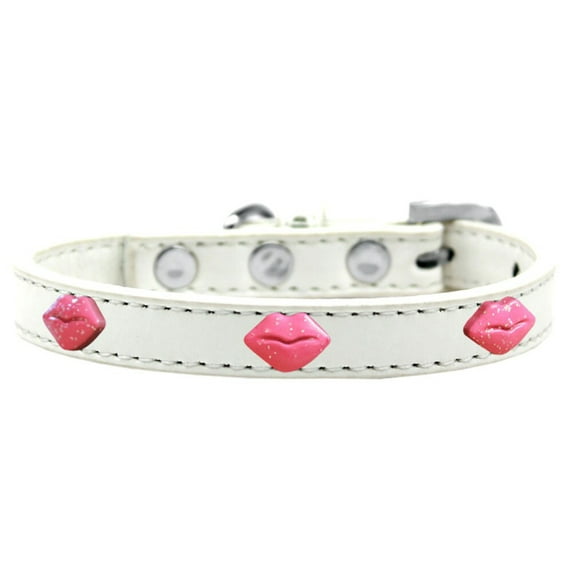 Dog, Puppy Pet Widget Fashion Collar, "Pink Glitter Lips"