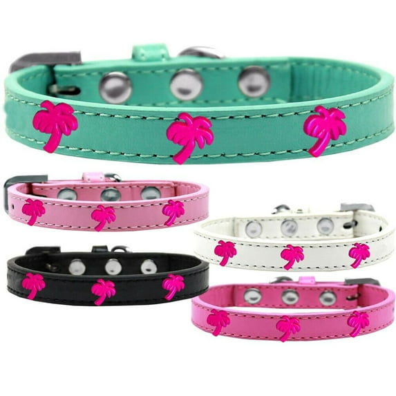 Dog, Puppy Pet Widget Fashion Collar, "Pink Palm Tree"
