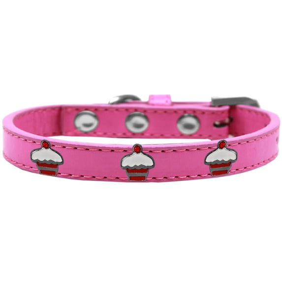 Dog, Puppy Pet Widget Fashion Collar, "Red Cupcake"