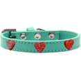 thumbnail image 1 of Dog, Puppy  Pet Widget Fashion Collar, "Red Glitter Heart", 1 of 8