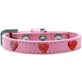 thumbnail image 1 of Dog, Puppy  Pet Widget Fashion Collar, "Red Glitter Heart", 1 of 8