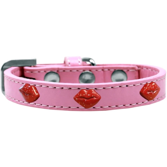 Dog, Puppy Pet Widget Fashion Collar, "Red Glitter Lips"