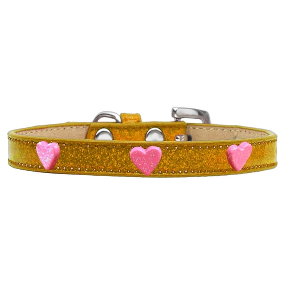 Dog, Puppy Pet Widget Ice Cream Collar, "Pink Glitter Heart"