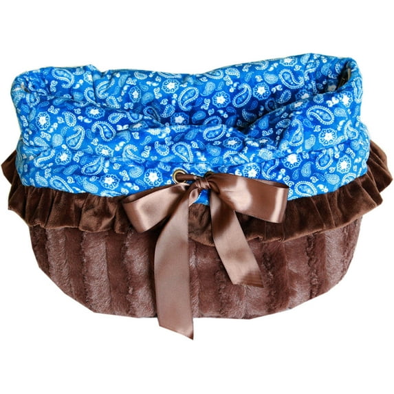 Blue Western Reversible Snuggle Bugs Pet Bed Bag and Car Seat Size One