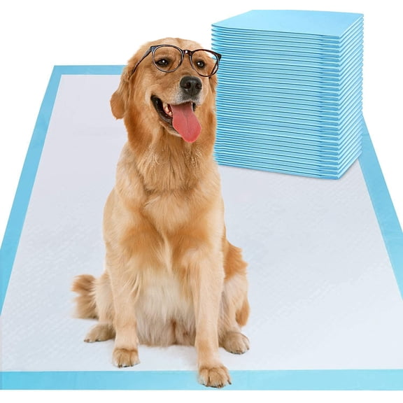 Dog and Puppy Training Pads, Potty Pads, Dog Pads Diapers Leak-Proof 6-Layer Pee Pads with Thicker Materials with Quick-Dry Surface for Potty Training, blue,XL (23.6 x 35.4 inch)