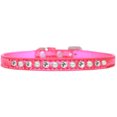 thumbnail image 1 of Dog, Puppy and Pet Designer Croc Collar, "One Row Pearl  Clear Crystals Rimsets", 1 of 11