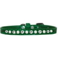 thumbnail image 1 of Dog, Puppy and Pet Designer Croc Collar, "One Row Pearl  Clear Crystals Rimsets", 1 of 11