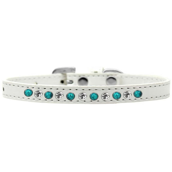 Dog, Puppy and Pet Fashion Collar, "Premium Southwest Turquoise Pearl Clear Crystals"