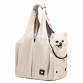 thumbnail image 1 of Dog Purse Carrier for Small Dogs, Cats, and Puppies– Soft-Sided Travel Pet Tote Bag with 4 Large Pockets, Fits Pets up to 15 lbs, Foldable for Travel, Outdoor (Beige), 1 of 7