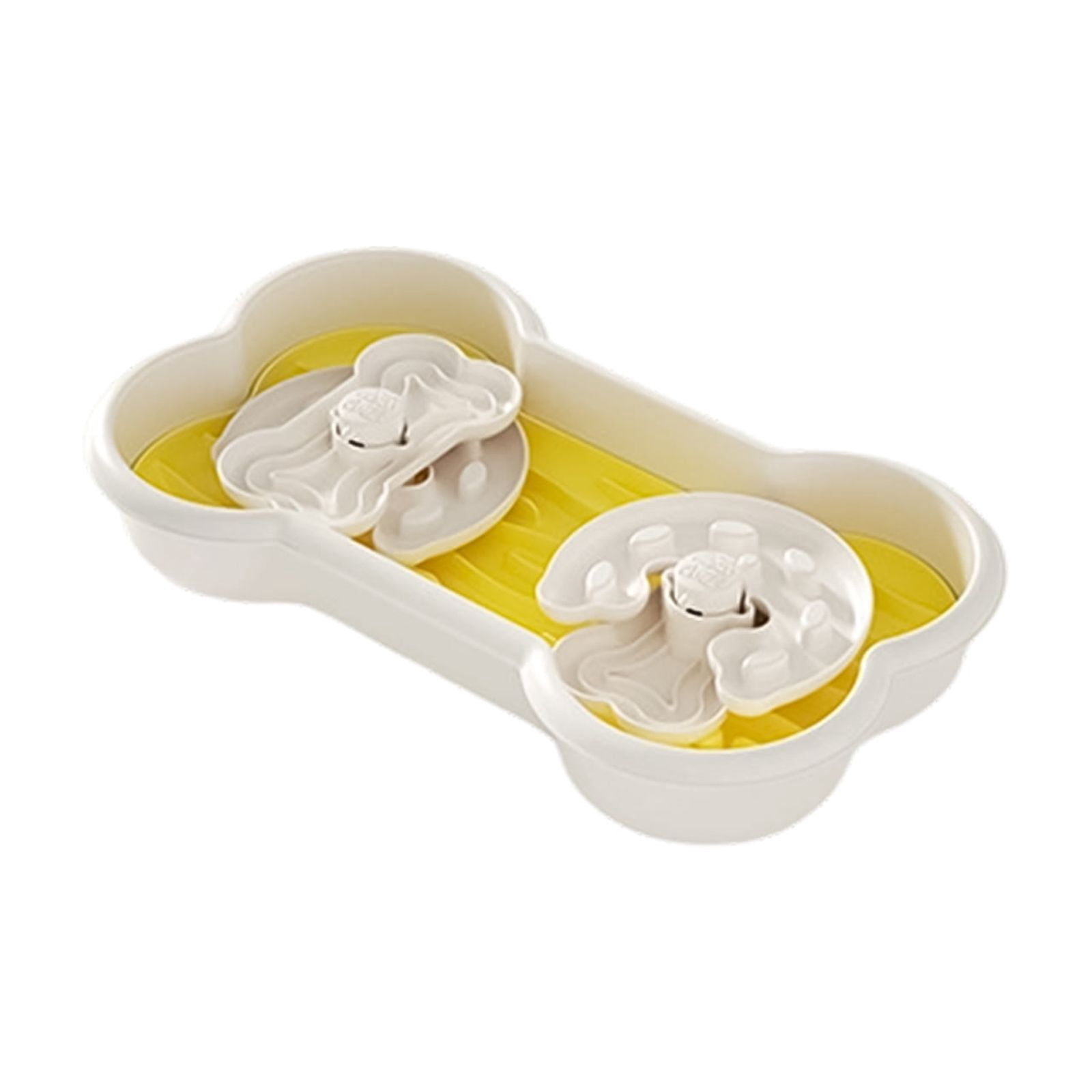 Dog Puzzle Feeder Slow Feeder Dog Bowls Anti-Choking Interactive Pet Feeder for Healthy Digestion and Brain Training Cat Feeder，Yellow