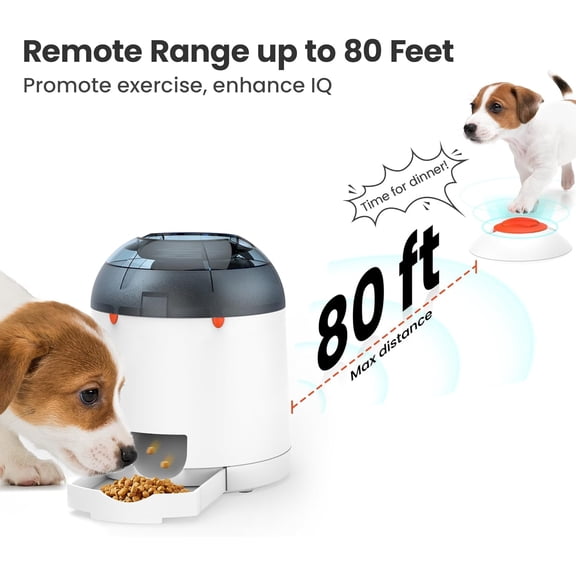 Dog Puzzle Feeder Toy, Interactive IQ Training, Electronic Treat Dispenser, Automatic Rechargeable with Remote Control for Food Dispensing, All Breeds, 280ml Capacity