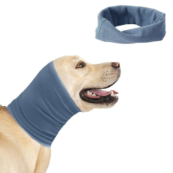 Dog Quiet Ears Covers for Small Medium Large Dogs, Dog Hoodies Ear Muffs Headband for Anxiety Relief & Calming Dogs, Noise Dog Ear Protection Blue L