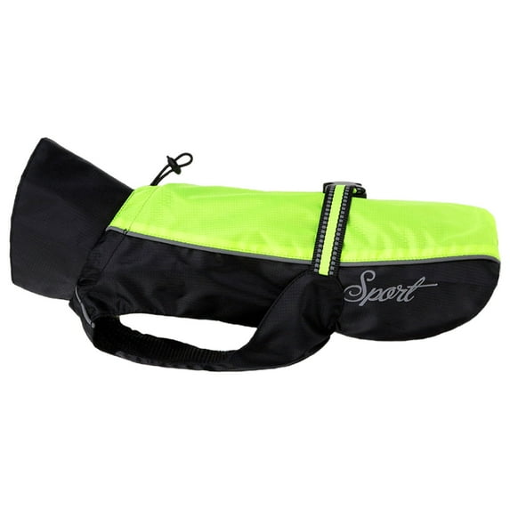 Dog Rain Jacket, Windproof Lightweight Mesh Raincoat with Reflective Stripes, Waterproof Dog Clothing for Small Dogs, for Rainy Day Hiking Walking, Green