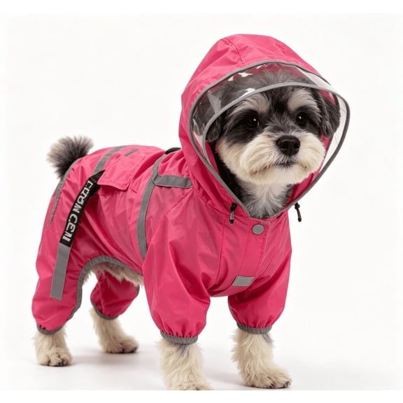 Dog Raincoat | 4-Leg Full Coverage Pet Rain Suit, Water Resistant Pet Outerwear, Lightweight Four-Leg Hooded Rain Poncho, Water Repellent Outfit for Small Dogs Rainy Day Outdoor Strolls XXL