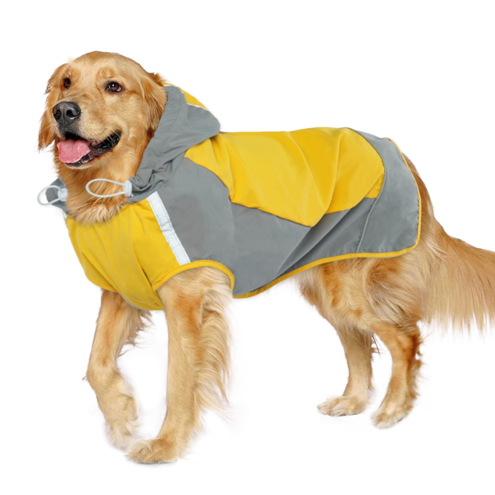Dog Raincoat, Adjustable Dog Rain Jacket with Reflective Stripes, Dog ...
