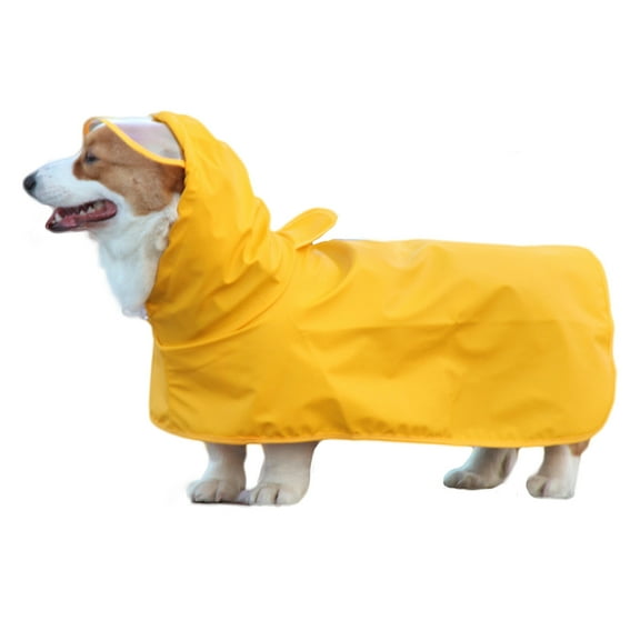 Dog Raincoat Hooded Jacket Transparent Visor Waterproof Cape for Small Medium Large Dogs