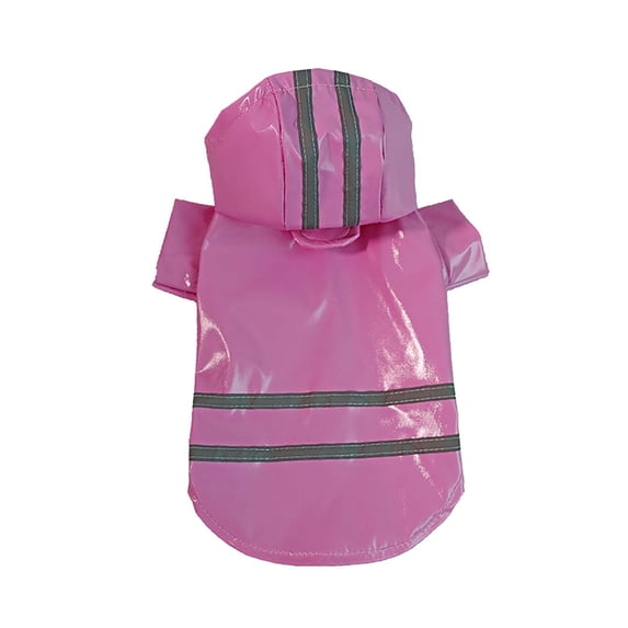 Dog Raincoat Jacket Reflective Adjustable Hooded Pet Poncho Rain Coat with Leash Hole for Small to X-Large Dogs(XL,Pink)