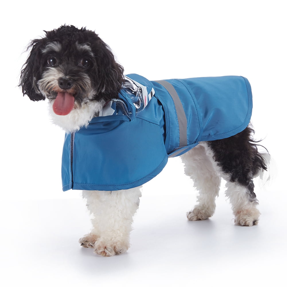 Dog Raincoat,Reflective Pet Rain Jacket for Dogs, Adjustable Dog Hooded Raincoats for Small