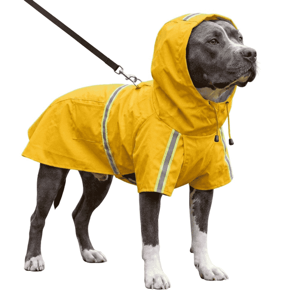 Reflective Waterproof Dog Raincoat, Full-Body Rain Suit with Hood (Yellow,3XL)