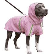 Reflective Waterproof Dog Raincoat, Full-Body Rain Suit with Hood  Pink,4XL