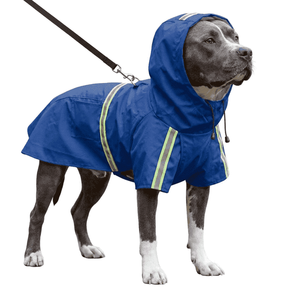 Reflective Waterproof Dog Raincoat, Full-Body Rain Suit with Hood (Blue,3XL)