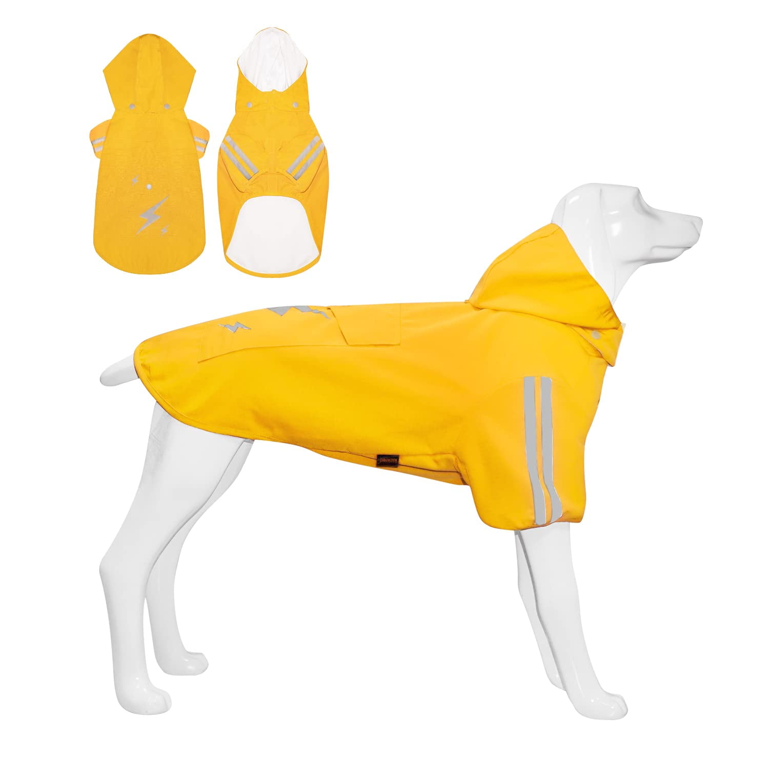 Dog Raincoat, Waterproof Hooded Dog Rain Jacket, Adjustable Dog
