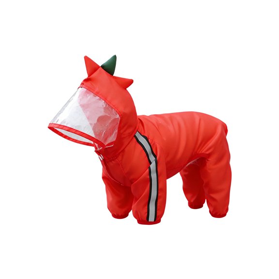 Dog Raincoat Waterproof & Quick-Drying Puppy Rain Coat with Hood and Leash Hole Cute Hooded Rain Poncho Gear Clothes for Small Medium Large Dogs